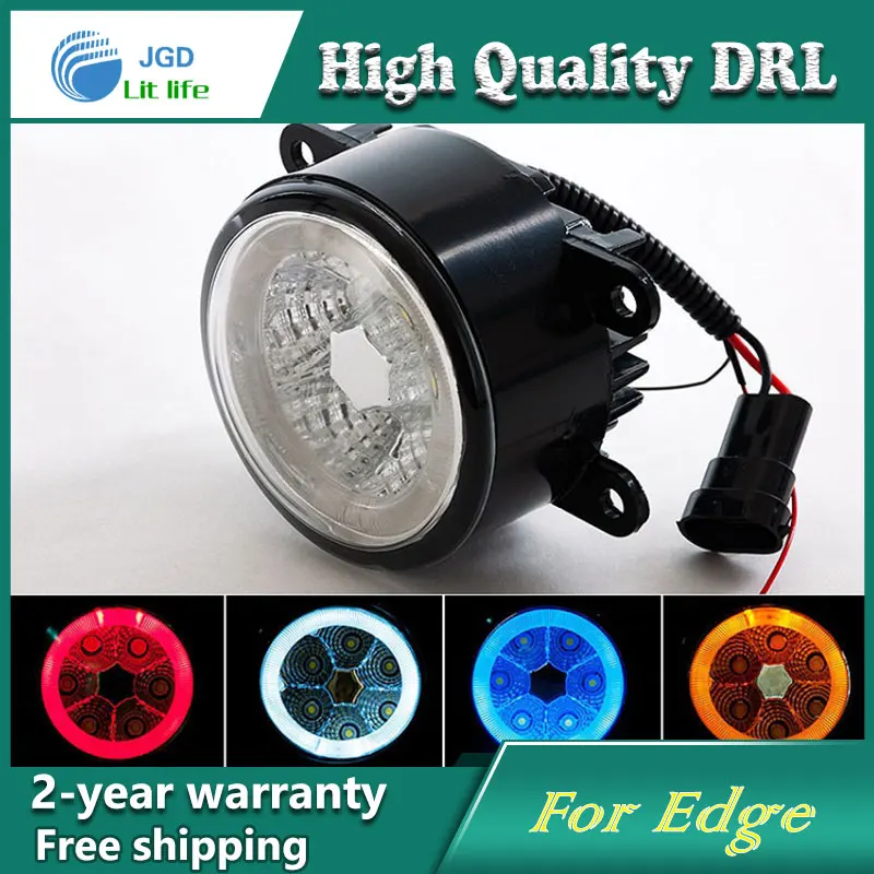 

Free shipping !12V 6000k LED DRL Daytime running light case for Ford Edge 2016 fog lamp frame Fog light Car styling