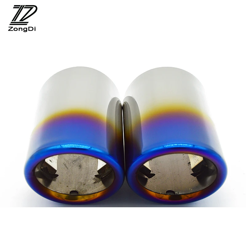 ZD 1Pair Car Stainless steel Exhaust Tip Muffler Pipe For Volkswagen Tiguan VW Passat B7 CC 1.8T