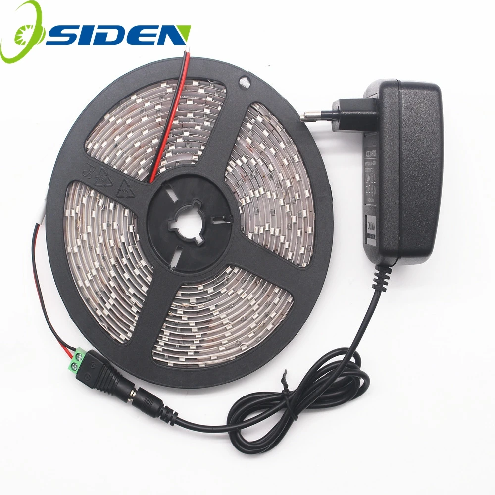 OSIDEN 5 м 60 шт./м Светодиодные ленты светильник 5630 IP20 IP65 SMD+ Мощность питания AC DC адаптер ярче 3528 2835 лента гирлянды светодиодные декоративные лампы лента