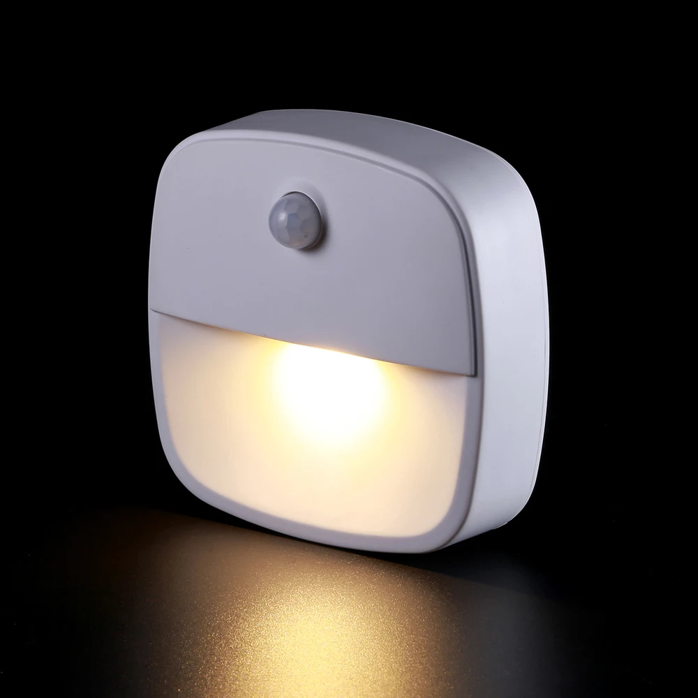 

2Pcs LED Motion Sensor Stick-On Night Light Cordless Battery-Powered Auto Night Lamp Bedroom Kitchen Hallway Closet Stairs