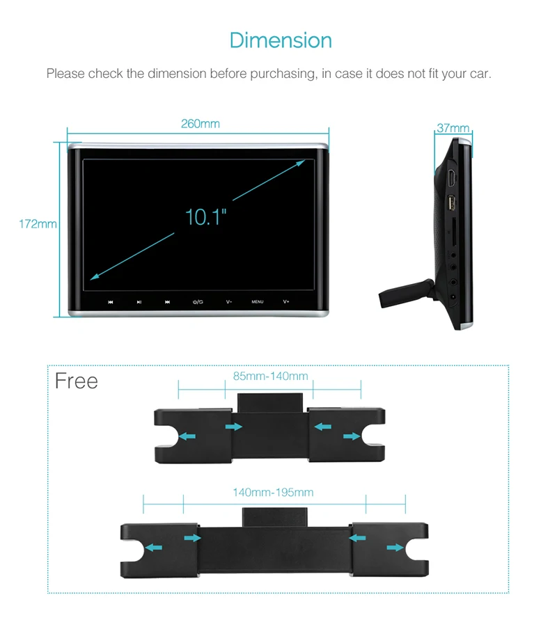 Тыква 10 1 ''Автомобильный Подголовник DVD видео плеер USB/SD/HDMI/IR/FM TFT LCD цифровой