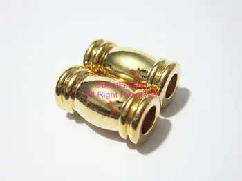 

5mm Round Magnetic clasp Gold plated Round leather clasp