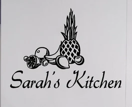

Kitchen Vinyl Wall Decal Fruit & Personalized Kitchen Sign Lettering Mural Art Wall Sticker Kitchen Room Home Decoration