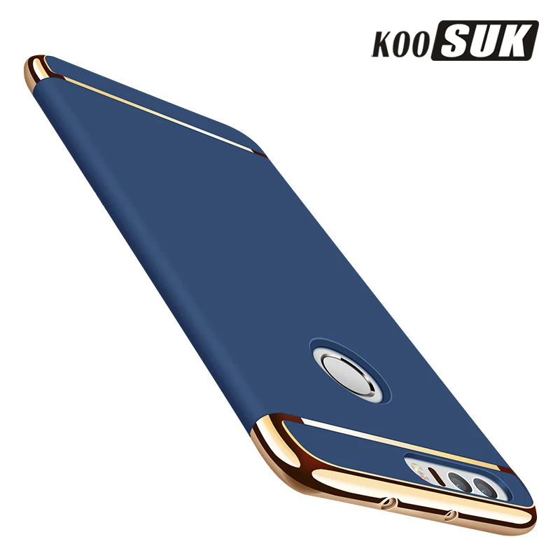 KOOSUK чехол для телефона huawei honor 8 задняя крышка 3 в 1 Позолоченная Рамка Жесткий lite