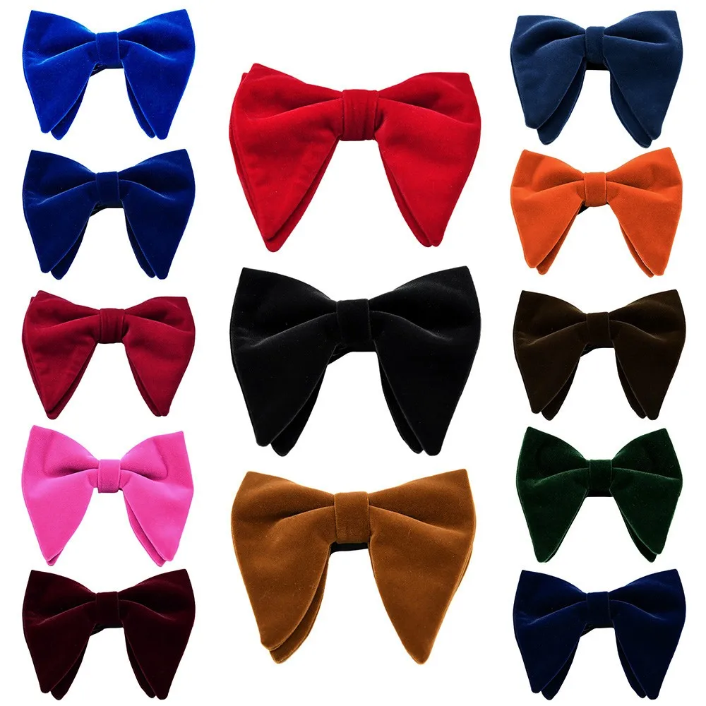 Модный двойной бархатный галстук-бабочка, галстук-бабочка, галстуки для мужчин, костюмы для свадебной вечеринки, Gravata Solid Doble Lazo De Terciopelo