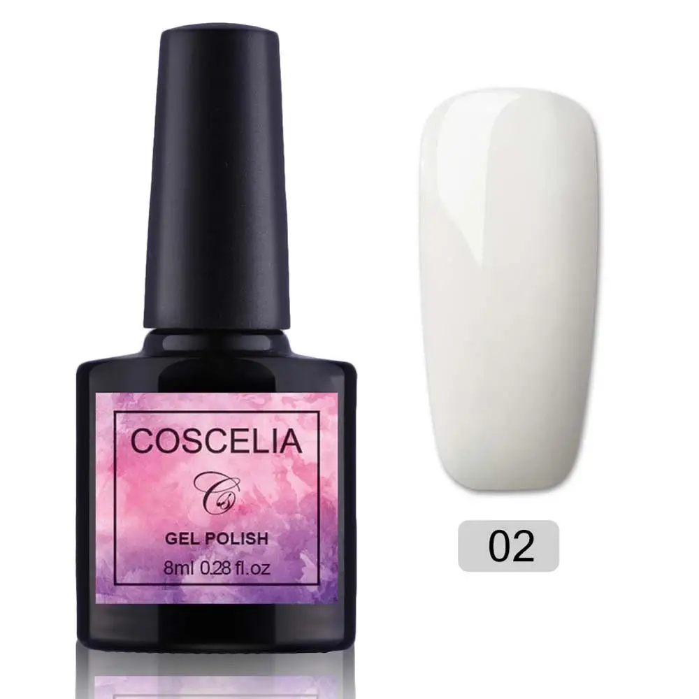 COSCELIA, 8 мл, чистый дизайн ногтей, УФ светодиодный Гель-лак для ногтей, вылеченный УФ светодиодный светильник, впитывающий лак, гель для маникюра - Цвет: NO.2