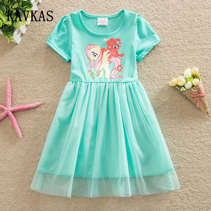 Pаспродажа KAVKAS новое платье для маленьких девочек, хлопковое платье my little poli, одежда для девочек, детская одежда, детское летнее платье, одежда для мале...
