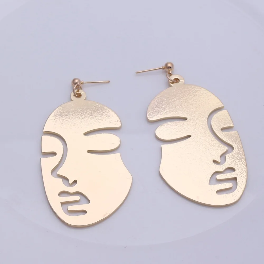 

EX420 Women Face Earrings Drop Earrings Simplicity Handmade Earrings for Girls American Hot Selling Style Gift Big Girls 2019