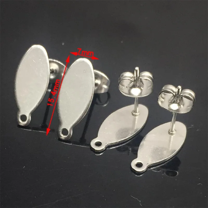 DIY прямая вода 316L нержавеющая сталь серьги-гвоздики для ювелирных изделий серьги делая комплектующие детали свинец/никель/кадмий бесплатно 20 шт./лот