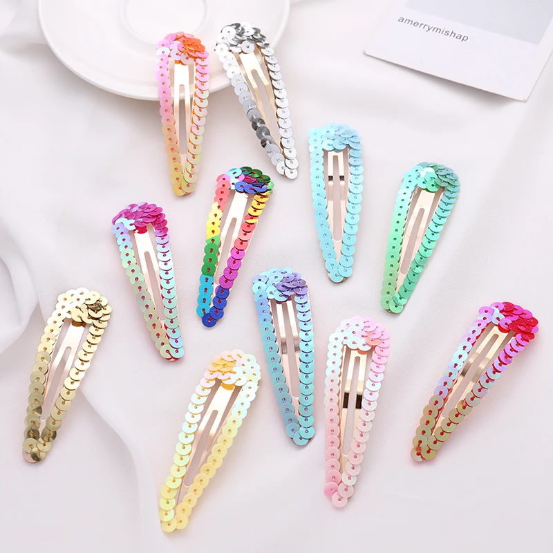 

Ins New Women Girls Cute Colorful Sequin Waterdrop Hairpin Lovely Headwear Hair Clip Headband Barrettes Fashion Hair Accessories