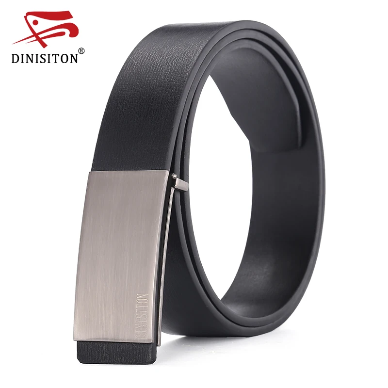 DINISITON 100 cowhide genuine leather belts for men Strap male Smooth