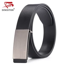 DINISITON 100% cowhide genuine leather belts for men Strap male Smooth buckle vintage jeans cowboy Casual designer brand belt