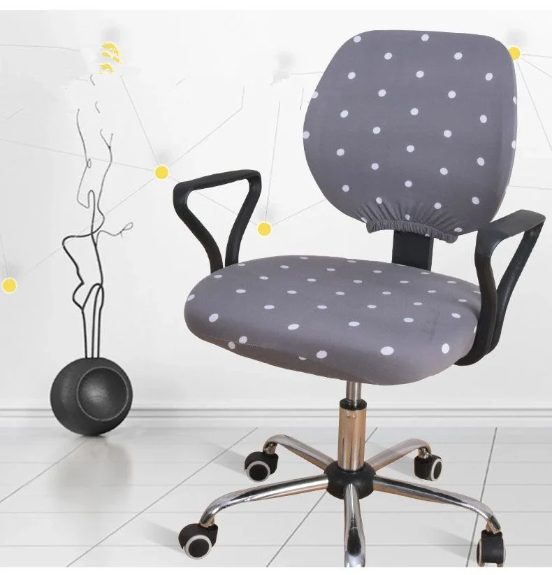 2 шт./набор, новые эластичные чехлы на стулья из спандекса с принтом для компьютерного сиденья, противогрязные Сменные Чехлы для офисного стула, чехлы на сиденья - Цвет: Dots