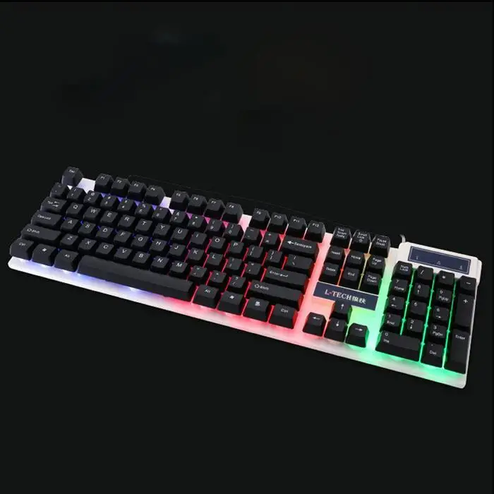 Многоцветная игровая Проводная оптическая мышь Клавиатура Набор для черный, белый ноутбук компьютер геймер USB Повседневная 1,5 м