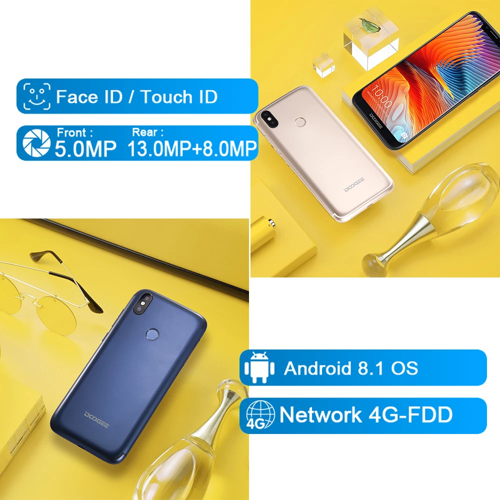  DOOGEE BL5500 Lite U-Notch Smartphone 6.19 inch MTK6739 Quad Core 2GB RAM 16GB ROM 5500mAh Dual SIM
