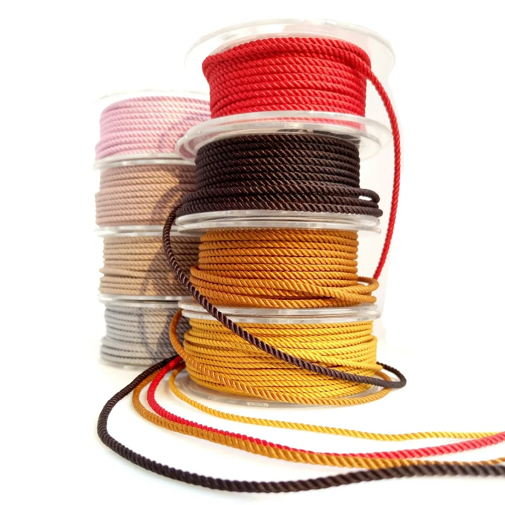10pcs 1//2mm Satin Silk Nylon Cord String Beading Jewelry Making 6//4m Colorful