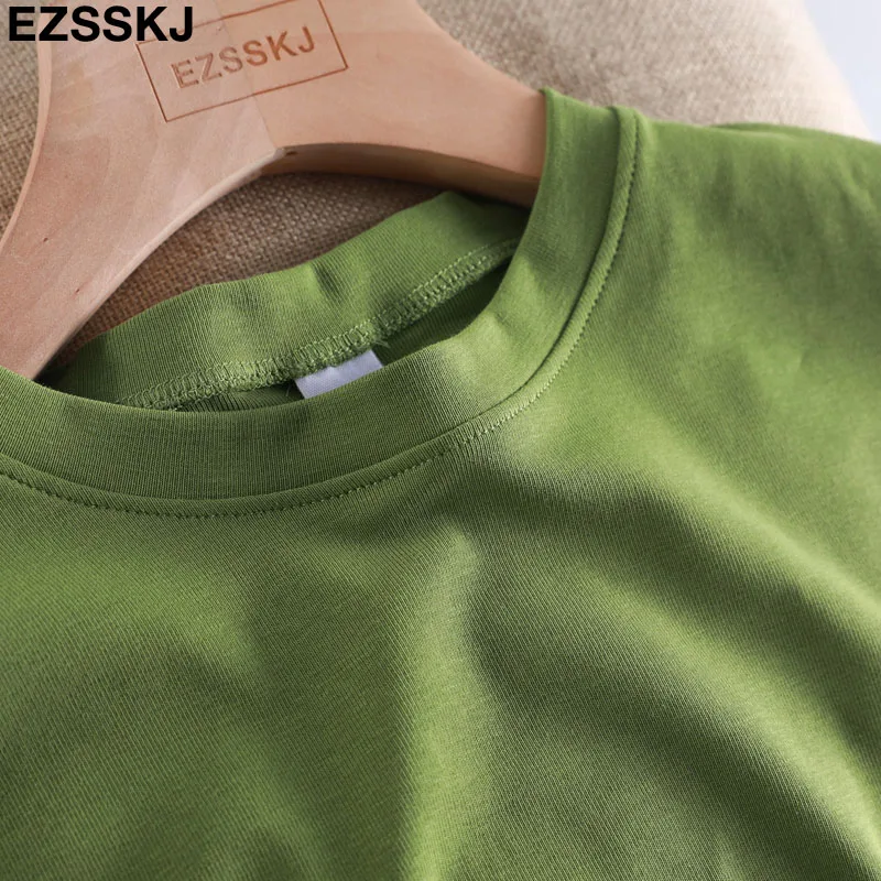 Повседневная Базовая футболка из 95% хлопка, Женская Летняя Сексуальная футболка с круглым вырезом и коротким рукавом размера плюс 3XL, однотонная тонкая женская футболка