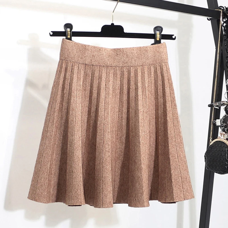 Женская хлопковая хлопковая мини-юбка TIGENA, трикотажная плиссированная юбка с высокой талией для женщин на осень-зиму