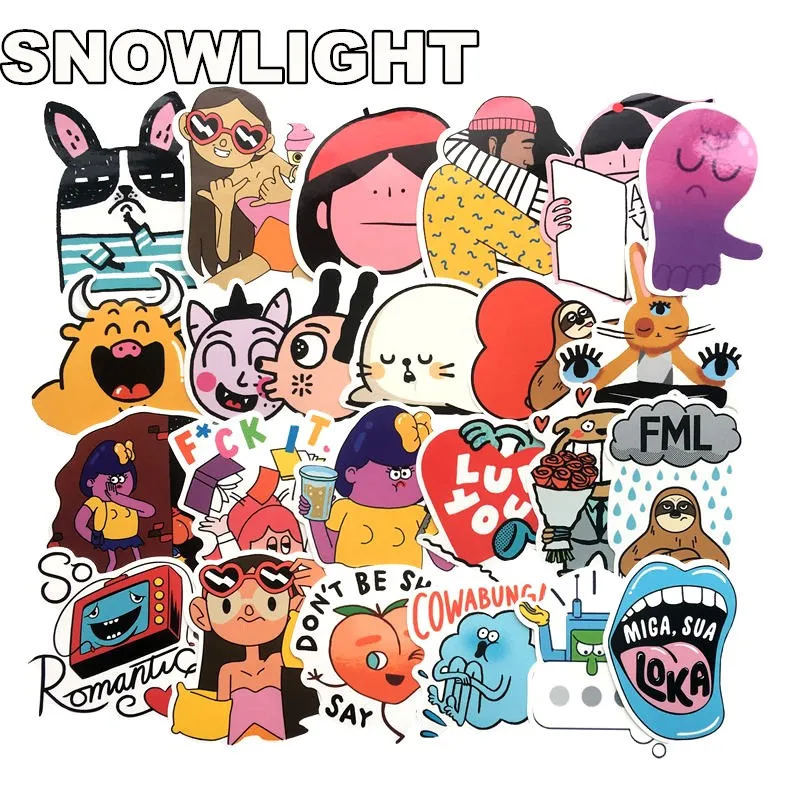 30pcs Funny Cartoon Stickers on Motorcycle Suitcase Home Decor Phone Laptop Covers DIY Vinyl Decal Sticker Bomb JDM Car styling