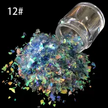 Неровные 10 г/бутылка для дизайна ногтей акриловый Блеск блестящая смесь ледяной майлар небесно-голубая оболочка бумажная блестящая подложка SG-12