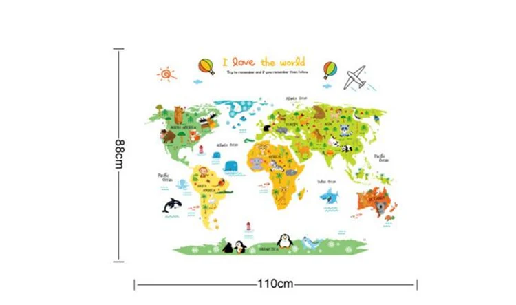 1 шт. карта мира виниловые наклейки на стены s для детских комнат офиса гостиной спальни фон стикер Adesivo де Parede плакаты