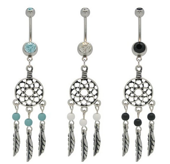 

2015 Piercing Ombligo Wholesale Mixed Jewelry Earring Gem Dream Catcher Net Belly Dangle Navel Bar Ring Body Jewellery 10 Pcs