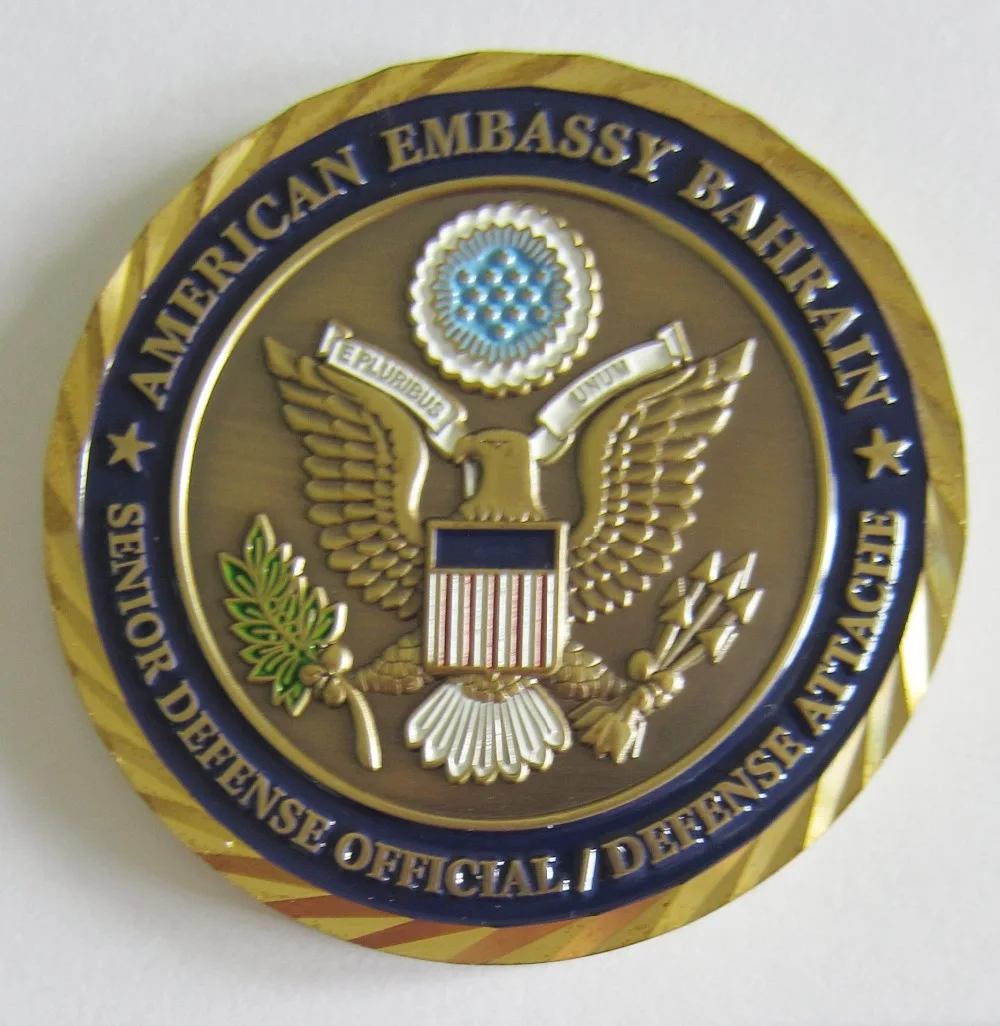 

Newly designing & Big discount Eagle logo round military silver coin