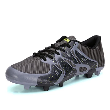 

Men Football Soccer Boots Athletic Soccer Shoes 2018 New Leather Big Size High Top Soccer Cleats Training Football Sneaker Man