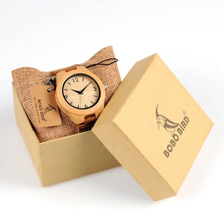 BOBO BIRD WA31A32 бамбуковые деревянные часы для мужчин и женщин с кожаным ремешком, кварцевые часы для влюбленных - Цвет: For Women