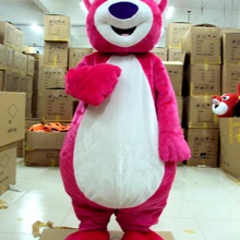 Розовый медведь Lotso маскарадный костюм Взрослый персонаж костюм Необычные Вечерние платья милые куклы mascotte costum КОСПЛЕЙ НАРЯДЫ взрослый размер