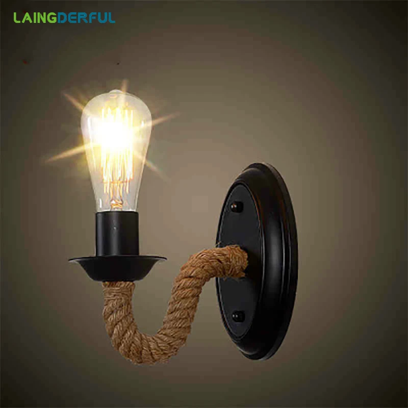 Retro Creative Rope Shape Wall Light for Living Room Restaurant Aisle Corridor Pub Cafe Industry Wall Lamp Retro Creative Rope Shape Wall Light for Living Room Restaurant Aisle Corridor Pub Cafe Industry Wall Lamp