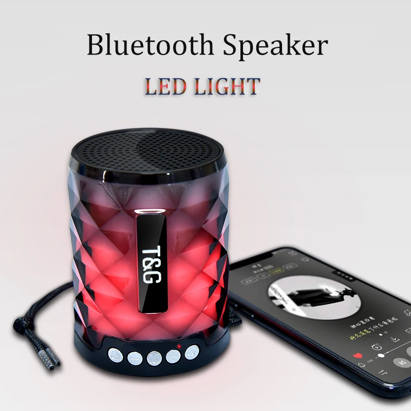 Беспроводная Bluetooth колонка портативная цветная мини светодиодная коробка