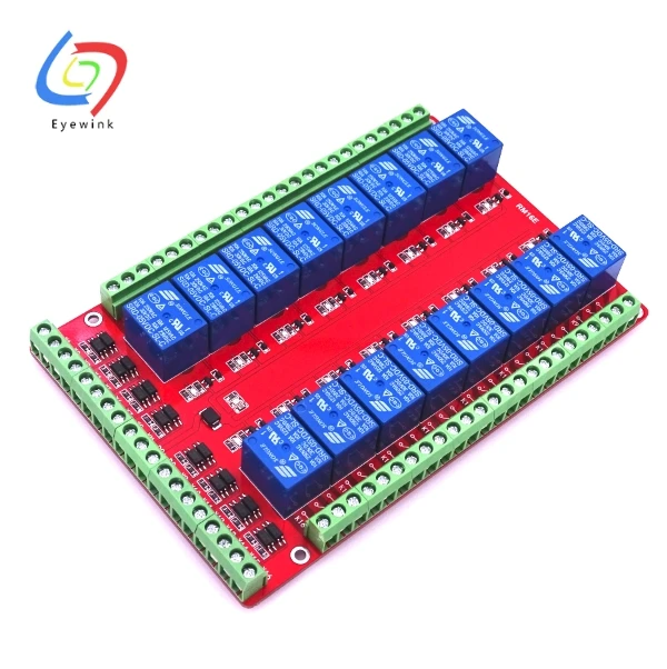 

EYEWINK 16 Channel Relay Shield Module RM16LS 5V 12V 24V for Raspberry Pi Pcduino Development Board DIY Kit RC Electronic Toy