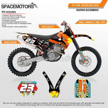 

MotoSpace Customized Team Graphics Backgrounds Decals 3M Custom Stickers For KTM SX SXF XCF 2003-2006 EXC EXCF XCW 2004-2007 026