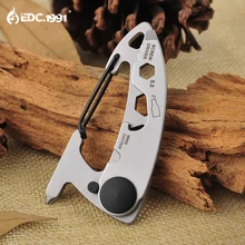 EDC Gear Multi-tool Pocket Outdoor Camping Survival Kit Carabiner Wrench Opener Portable Tool Screwdriver Keychain Key Hanging multifunctional outdoor edc tool titanium keychain damascus key hanging waist screwdriver letter opener