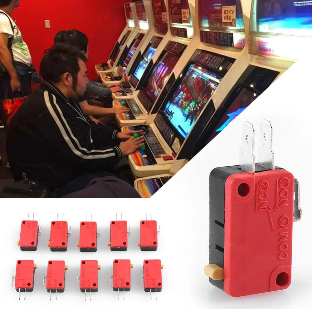 

10Pcs Arcade Replacement Module Push Button Micro Switch 12V For Game Consoles