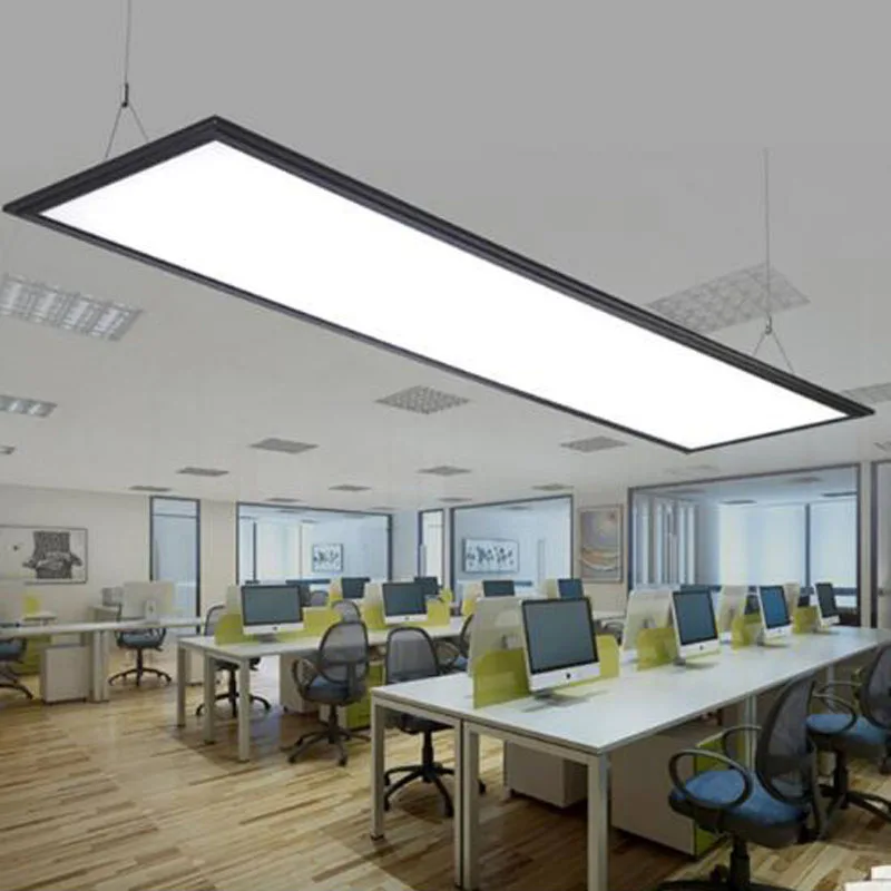

modern Black LED Panel Light Panel Light led integrated ceiling lamp office chandeliers office lights Acryl Flat Lamp Simple LED