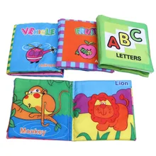 4Pcs Set Soft Anti Tear Cloth Books Educational Letters Animals Fruits Transportation Vehicles Infant Cognition Reading