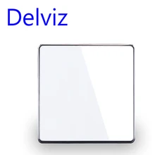 Delviz-Interruptor de cristal para panel grande, dispositivo eléctrico empotrado de lujo con 1 entrada y 2 vías de 16A, luz estándar estilo europeo/británico para montaje de pared