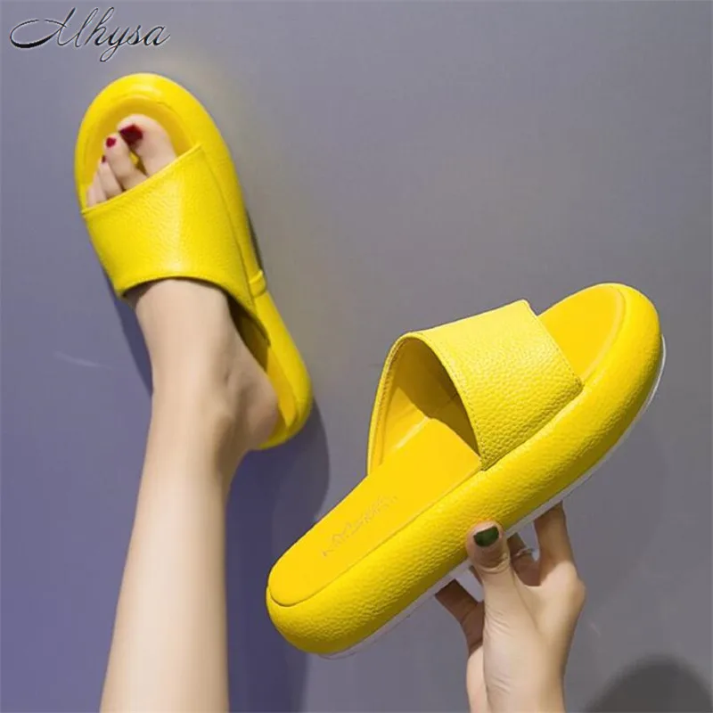 

Mhysa 2019 Fashion Summer new style shoes woman femme Solid color soft Indoor and outdoor comfortable ladies slippers T733