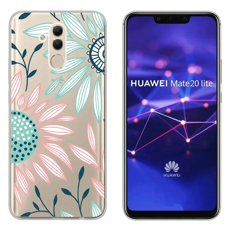 Arvin Painted Flower Fundas FOR Huawei mate20 lite mate 10 Lite Soft Silicone Back Phone Cover FOR Huawei Mate 10 Pro TPU Case  (20)