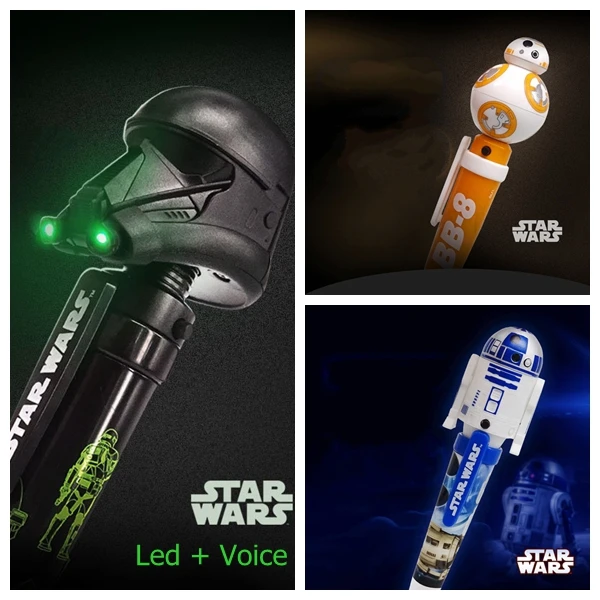 

Estartek Star Wars R2D2 BB8 K2SO Darth Vader Figure Led + Voice Ball Pen for Fan Holiday Gift Decoration