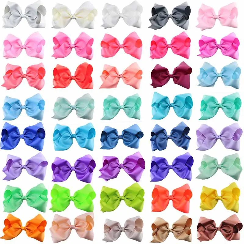 

40 Color 8 Inch Candy Color Large JOJO Bows Flower Children's Bow Hairpin Kids Hair Accessories Headwear Hair Clips for Girls