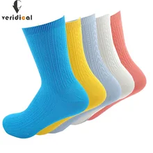 VERIDICAL носки из бамбукового волокна в стиле Харадзюку, Женские однотонные Дышащие носки skarpetki, 5 пар/лот, модные рабочие короткие носки хорошего качества