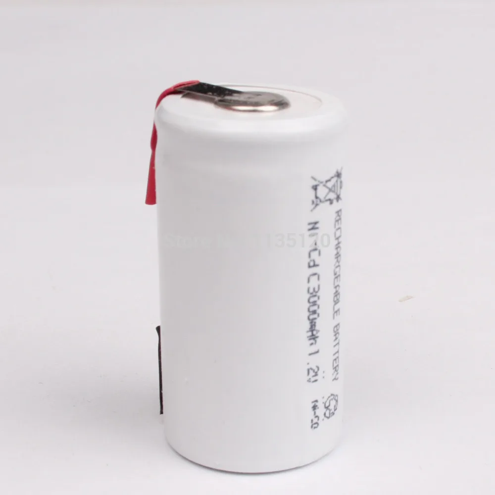 Россия Горячая продажа белый цвет! 2 шт. набор Ni-CD C 1 V 3000 mah аккумуляторная батарея |