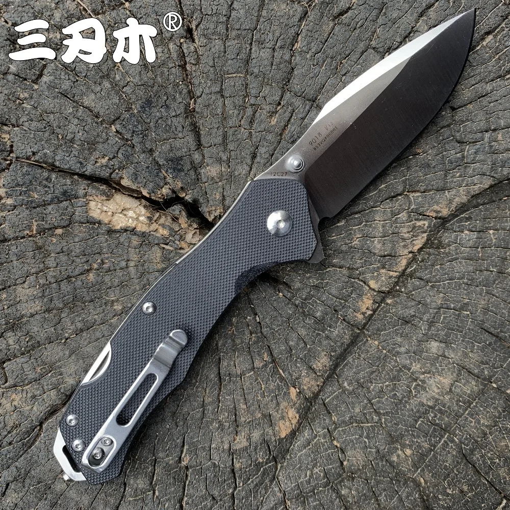  Sanrenmu 9018 Pocket Folding Knife 12C27 Blade Utility EDC Multi-purpose Tool Gift Outdoor Hunting 