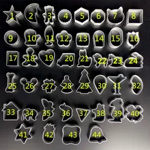 Милый мультфильм яблоко форма печенья рамка торт алюминиевый сплав Плесень DIY приготовления металлический резак 44 дизайна