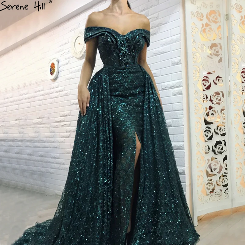 dark green glitter dress