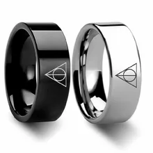 Модное кольцо Гарри, аниме, с символами даров смерти, кольцо на палец, черное, серебряное, милые, модные подарки, вечерние, игрушки