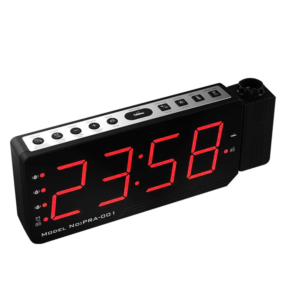 

LED Display Sleep Dimmer Digital Reacher Projection USB Charging Radio Multifunction Alarm Clock